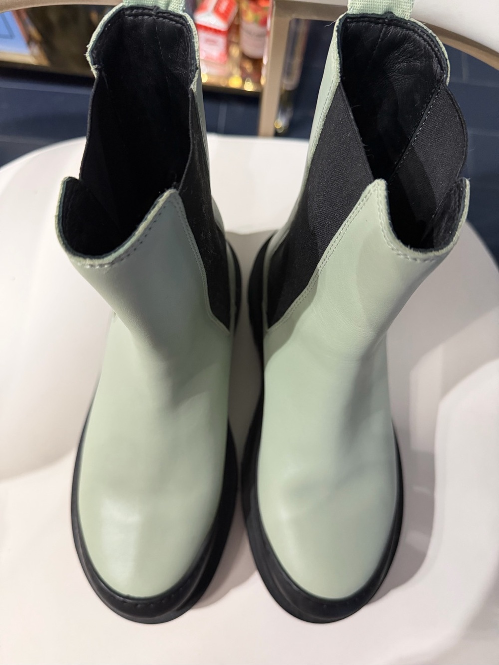 Loewe Mint Green and Black Chelsea Ankle Boots - Picture 1 of 5
